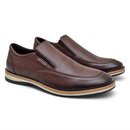 Tênis Masculino Slip On De Couro Legítimo Confortável