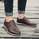 Tênis Masculino Slip On De Couro Legítimo Confortável