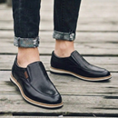 Tênis Masculino Slip On De Couro Legítimo Confortável