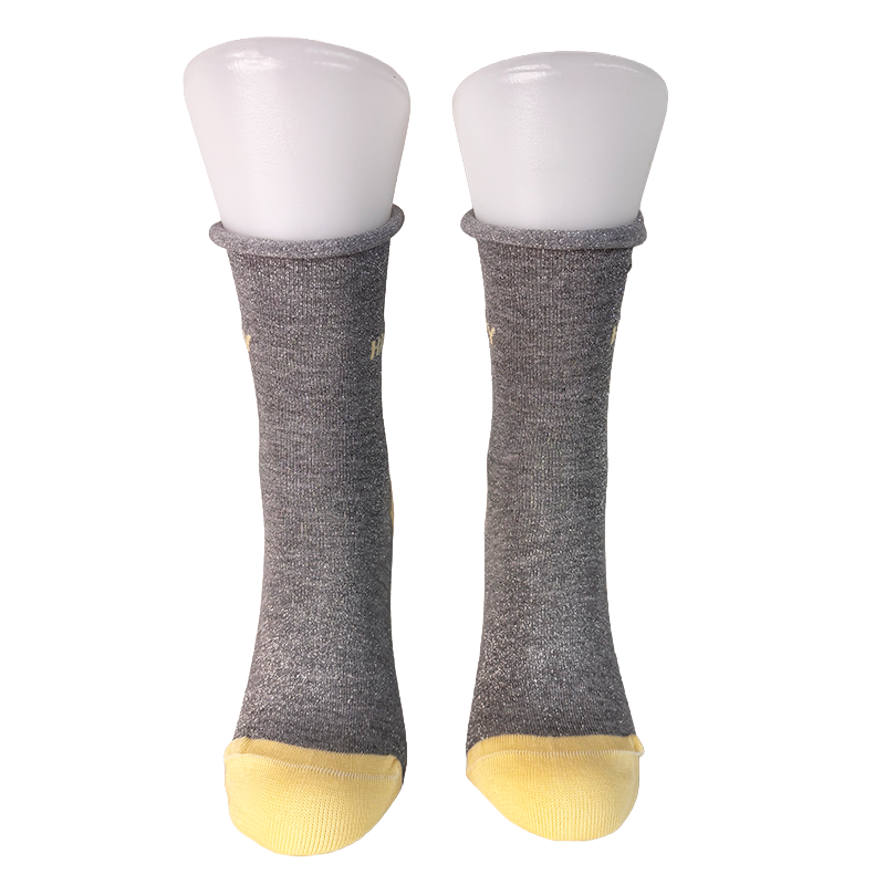 Chaussettes Mixte Signature Gris métallisé "Happy"