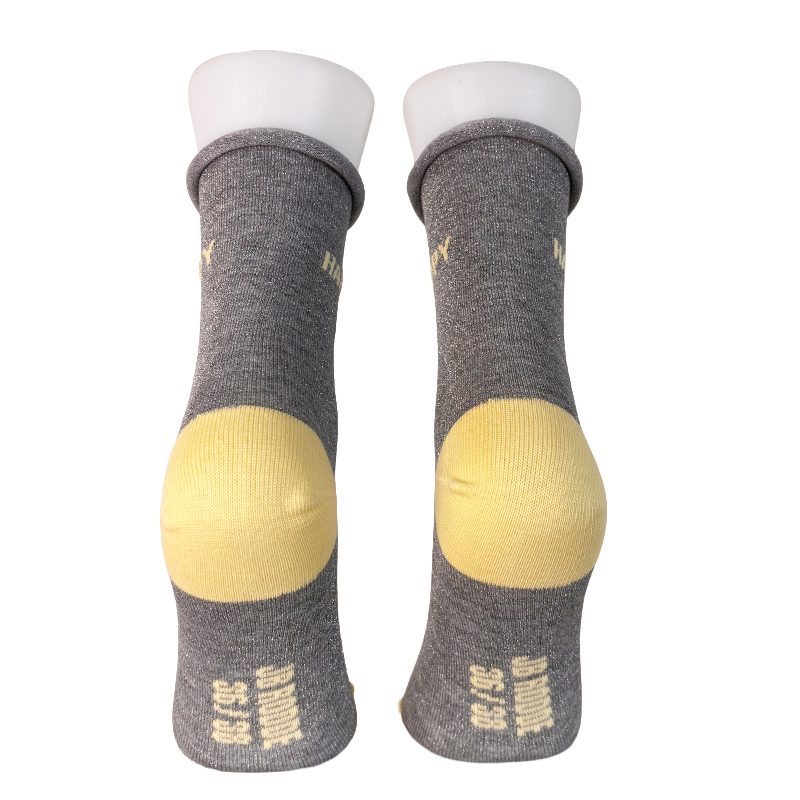Chaussettes Mixte Signature Gris métallisé "Happy"