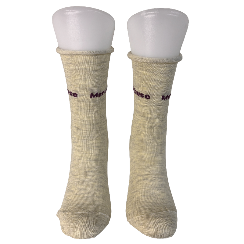 Chaussettes Mixte Signature Beige "Merveilleuse"