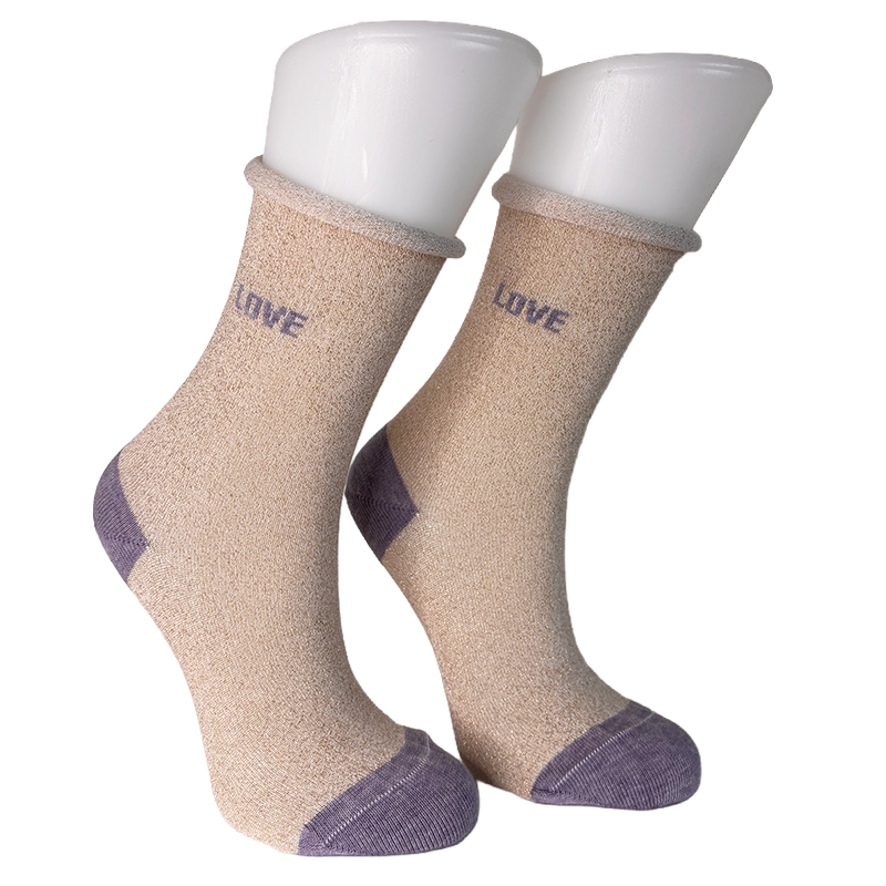Chaussettes Mixte Signature Or métallisé "Love"