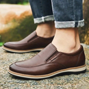 Tênis Masculino Slip On De Couro Legítimo Confortável