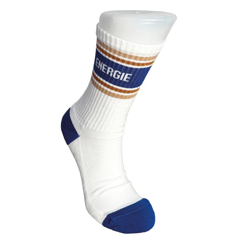 Chaussettes Mixte Signature Blanc - Bleu "Energie"