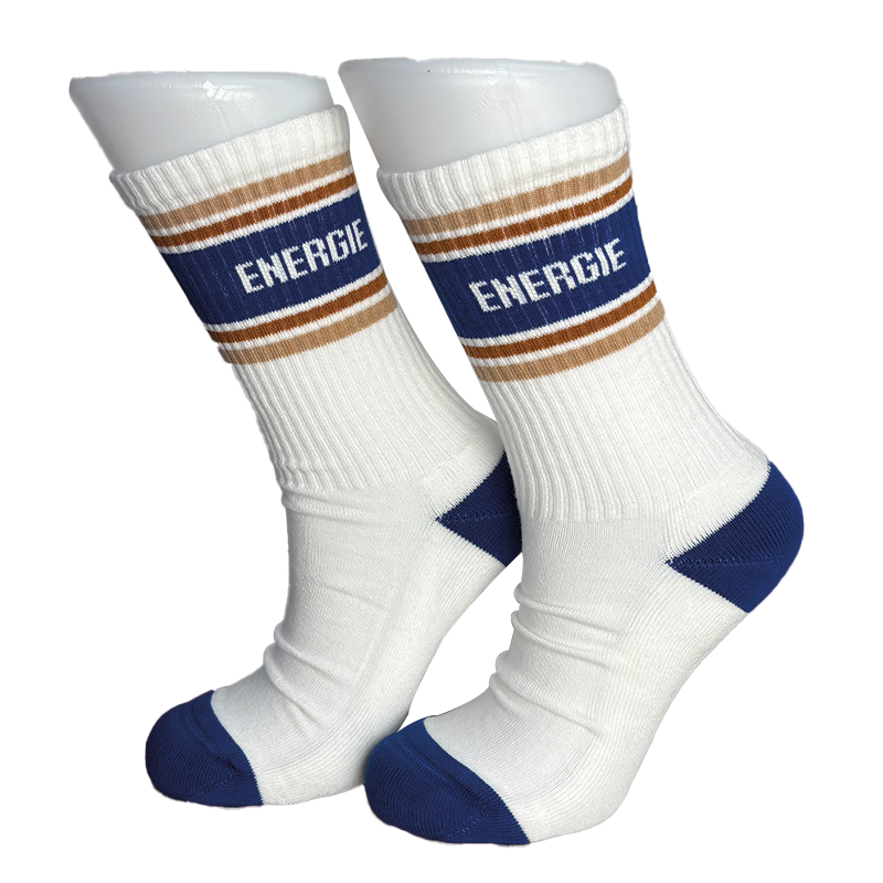 Chaussettes Mixte Signature Blanc - Bleu "Energie"
