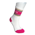 Chaussettes Mixte Signature Blanc - Rose "Libre"