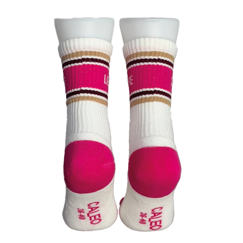 Chaussettes Mixte Signature Blanc - Rose "Libre"