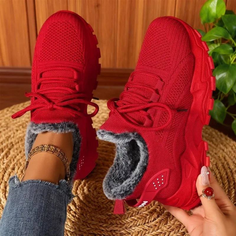 Baskets femme fourrées au look urbain et moderne