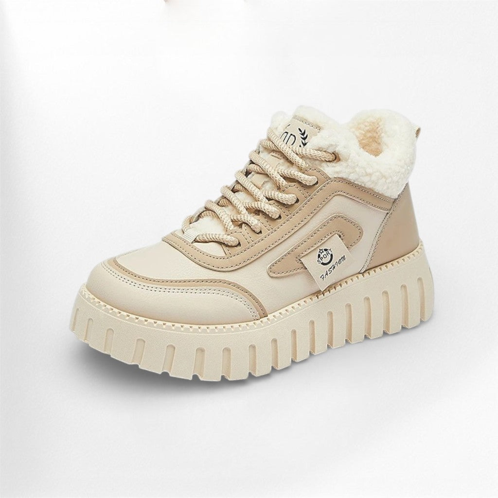 Baskets femme à plateforme fourrées – design hiver chic